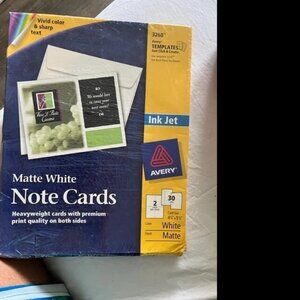 AVERY 3268 Ink Jet Matte White Heavyweight Note Cards 4.25 x 5.5 Inches 30 Sets